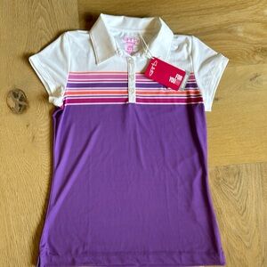 NEW WITH TAGS, girls golf polo size 9-10. No rips, stains nor tears